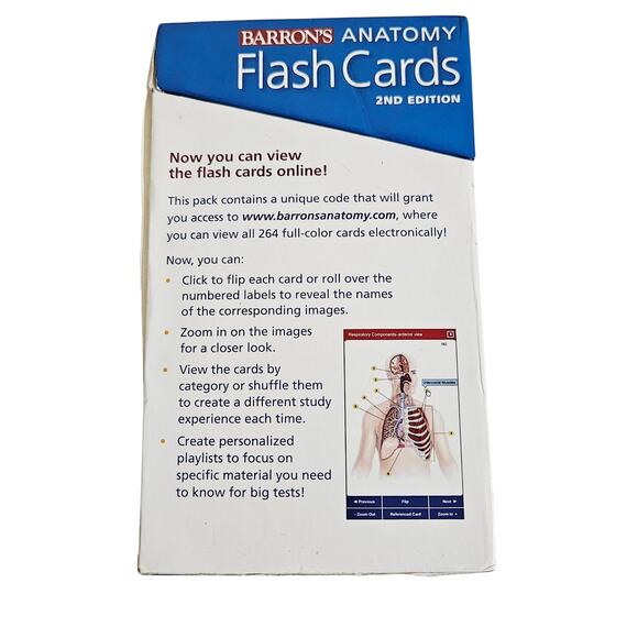 Barron's Human Anatomy Flash Cards 2nd Edition Nursing Medical Biology Study - Picture 4 of 6